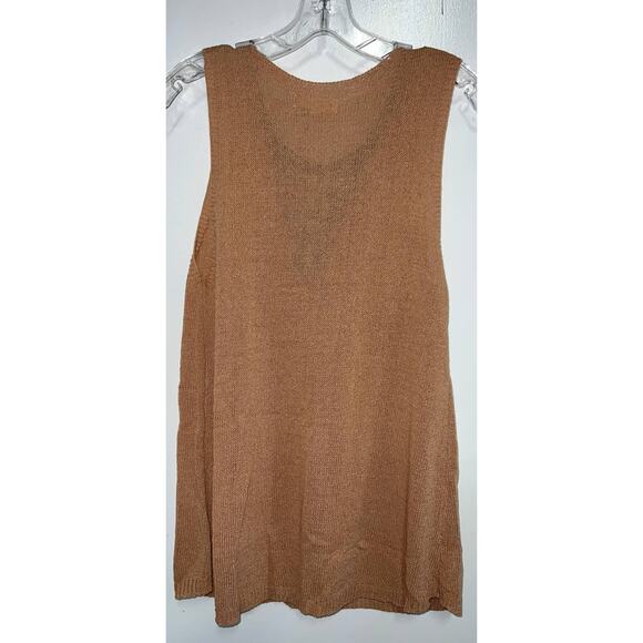 NWT Entro Sweater Tank Lace Up Khaki Tan L - Picture 4 of 7